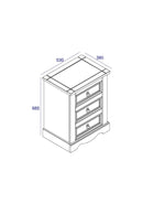 Corona Grey 3 Drawer Bedside Cabinet