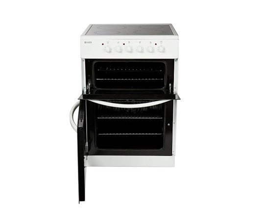 Haden HE60DOMW 60cm Double Cavity Electric Cooker with Ceramic Hob