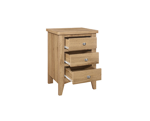 Hounslow 3 Drawer Bedside- Oak