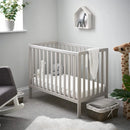Space Saver Cot & Fibre Mattress-Warm Grey