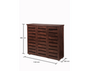 Tall 3 Door Shoe Cabinet-Dark Oak