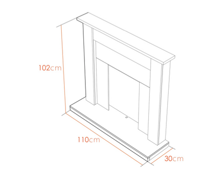 Skyla Fireplace in Oak and Black, 43 Inches