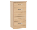 Neptune 5 Drawer Narrow Chest - Sonoma Oak Effect