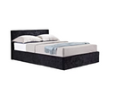 Berlin Double Ottoman Bed - Black Crushed Velvet