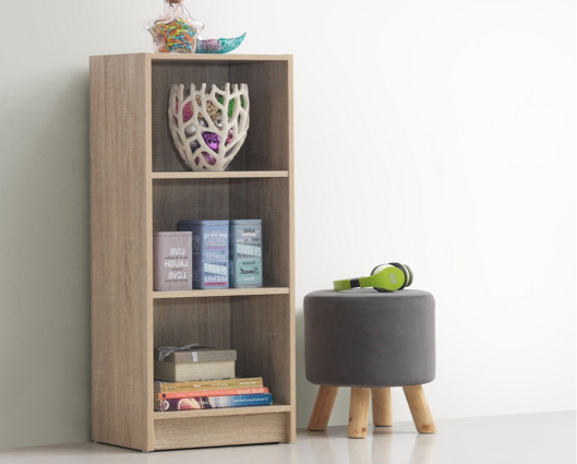 Traditional Medium Narrow Bookcase-Oak