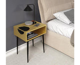Galaxy metal bedside table, gold with black legs