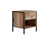 Harben Bedside Cabinet Distressed Oak Effect