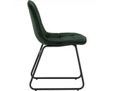 MODENA & LUKAS DINING SET (X4 CHAIRS) - CREAM/EMERALD GREEN VELVET