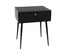 Saturn metal 1 drawer bedside cabinet, black with gold handle