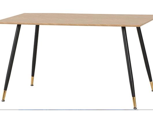 HAMILTON & QUEBEC MEDIUM DINING SET (X4 CHAIRS) - MEDIUM OAK EFFECT/BROWN FAUX LEATHER