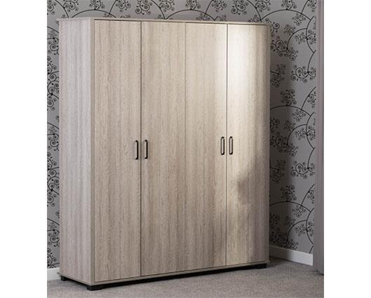 OLIVER 4 DOOR WARDROBE - LIGHT OAK EFFECT