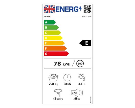 Haden HW7120W 7kg 1200 Spin Washing Machine