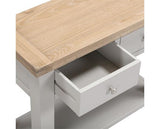 WINDSOR 2 DRAWER CONSOLE TABLE - PEBBLE GREY/OAK