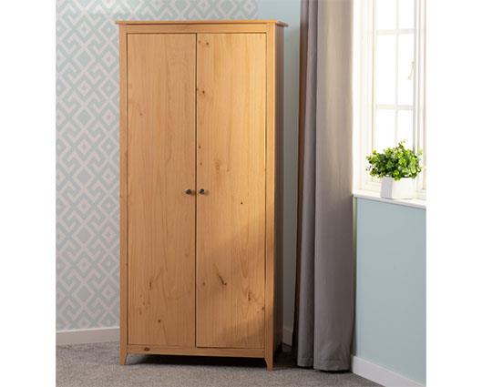 OSLO 2 DOOR WARDROBE - ANTIQUE PINE