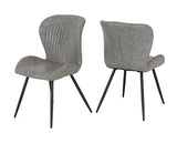 QUEBEC DINING CHAIR (X4 PER BOX) - GREY FAUX LEATHER