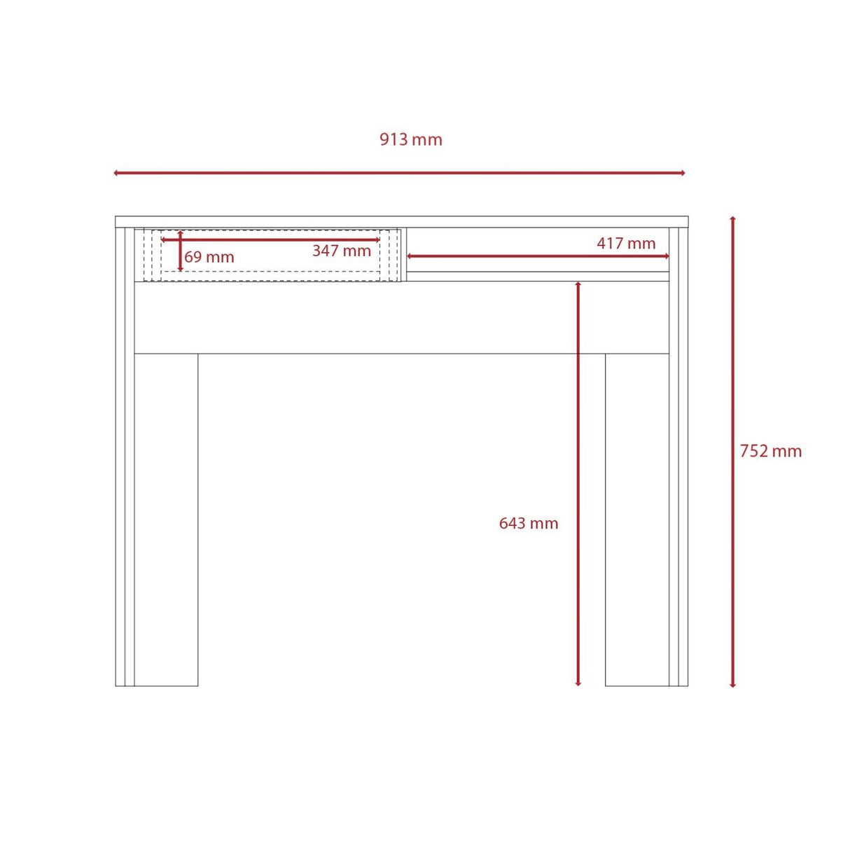 Dexter Home Office Desk With Drawer
