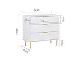 Zara 3 Drawer Fluted Chest - White