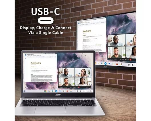 ACER 315 15.6" Chromebook - Intel® Celeron®, 64 GB eMMC, Silver