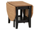 SANTOS DROP LEAF COFFEE TABLE - BLACK/DISTRESSED WAXED PINE