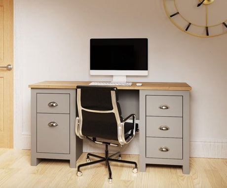 Lincoln Study Desk- Light Grey