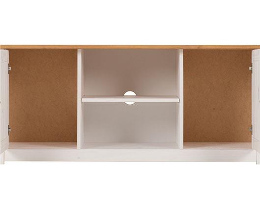 PANAMA FLAT SCREEN TV UNIT - WHITE/NATURAL WAX