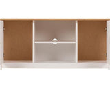 PANAMA FLAT SCREEN TV UNIT - WHITE/NATURAL WAX