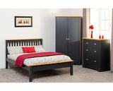 MONACO 4'6" LOW END BED - DARK GREY/OAK EFFECT