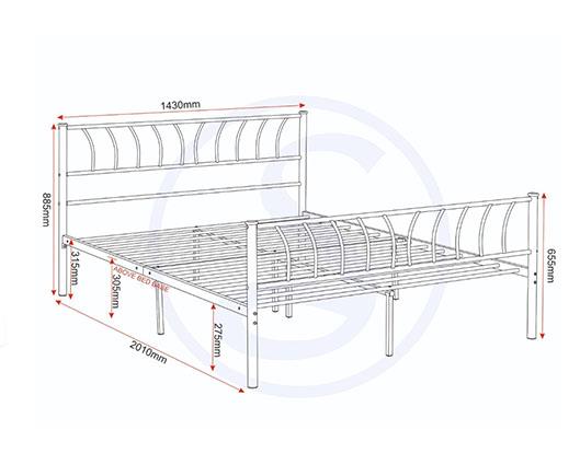 HARLOW 4'6" BED - SILVER