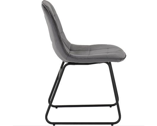 ATHENS ROUND & LUKAS DINING SET (X4 CHAIRS) - CONCRETE/GREY VELVET