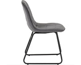 ATHENS ROUND & LUKAS DINING SET (X4 CHAIRS) - CONCRETE/GREY VELVET