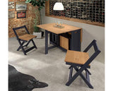 SANTOS BUTTERFLY DINING SET (X4 CHAIRS) - NAVY BLUE/DISTRESSED WAXED PINE