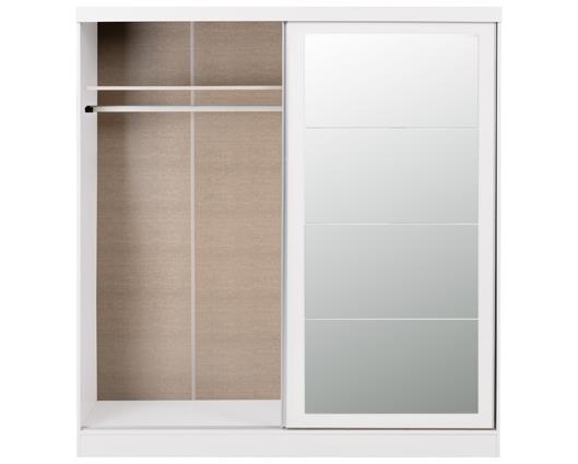 NEVADA 2 DOOR SLIDER WARDROBE - WHITE GLOSS