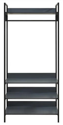 Alva Open Wardrobe 4 Shelves - Dark Grey