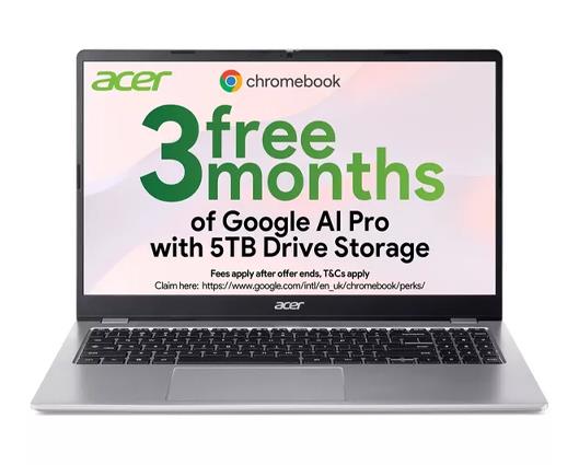 ACER 315 15.6" Chromebook - Intel� N50, 64 GB eMMC, Silver
