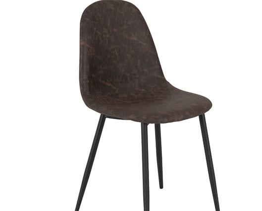 ATHENS RECTANGULAR DINING SET (X4 CHAIRS) - MEDIUM OAK EFFECT/BROWN FAUX LEATHER