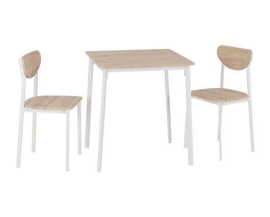 Riley Small Dining Set - White/Light Oak Effect Veneer