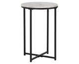 DALLAS SIDE TABLE - MARBLE/BLACK
