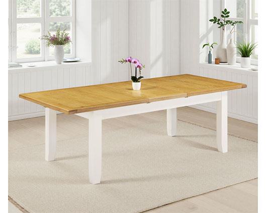 WINDSOR LARGE EXTENDING DINING TABLE - IVORY/OAK