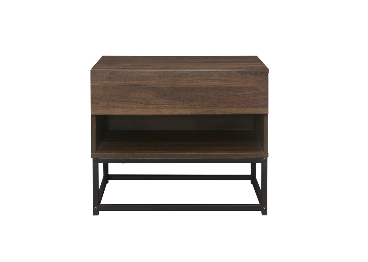 Hermione 1 Drawer Bedside - Walnut