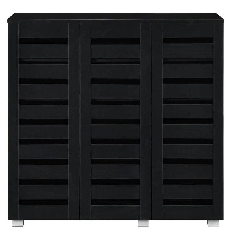Euston 3 Door Shoe Cabinet - Black