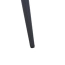 Aspen square dining table, gloss white sintered stone top with black tapered legs