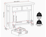 WINDSOR 2 DRAWER CONSOLE TABLE - IVORY/OAK