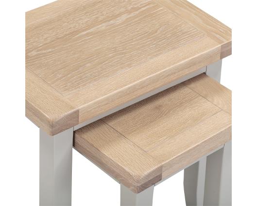 WINDSOR NEST OF 2 TABLES - PEBBLE GREY/OAK