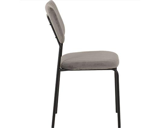 MARLOW & SHELDON DINING SET (X4 CHAIRS) - WHITE MARBLE/GREY VELVET FABRIC