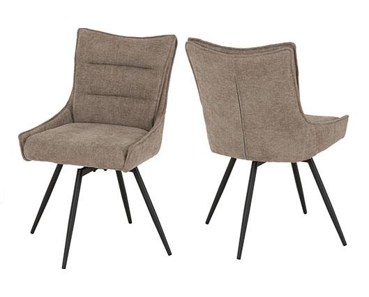 LEWIS SWIVEL DINING CHAIR (X2 PER BOX) - FAWN FABRIC