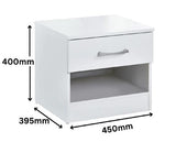 Highbury 1 Drawer Bedside - White