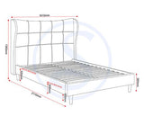 VERONA 4'6" BED - GREY FABRIC