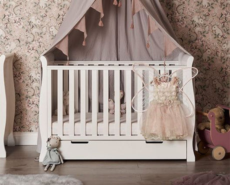 Stamford Mini Cot Bed + Moisture Mngmnt Mattress - White