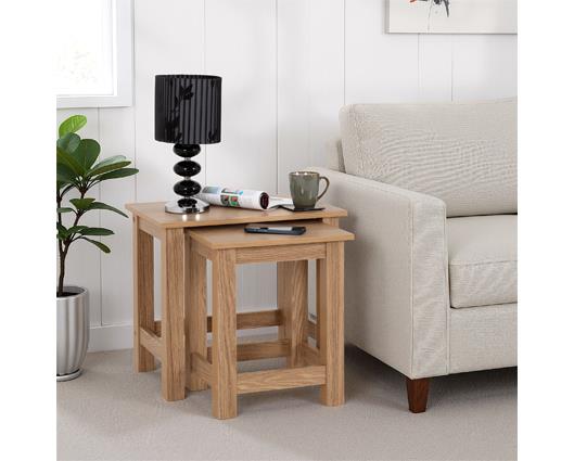 TESSA NEST OF 2 TABLES - NATURAL OAK EFFECT