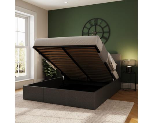 Small Double End Lift Ottoman Bed-Grey